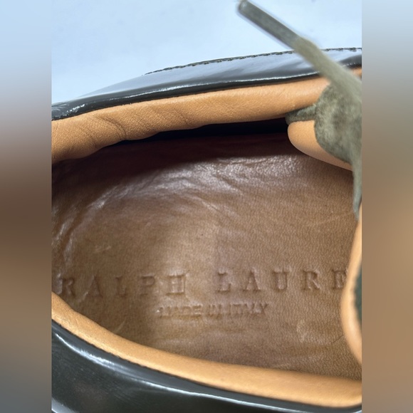 Ralph Lauren Purple label suede & Snakeskin Sneakers Made Italy 10.5-narrow - Picture 13 of 14